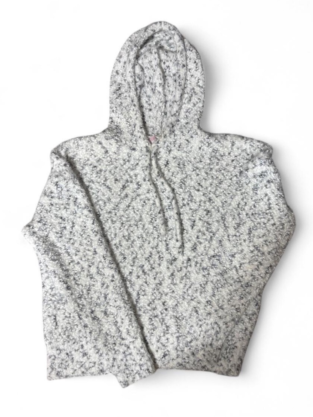 No Boundaries white & gray speckled fuzzy hoodie in XL #cozy #winter
